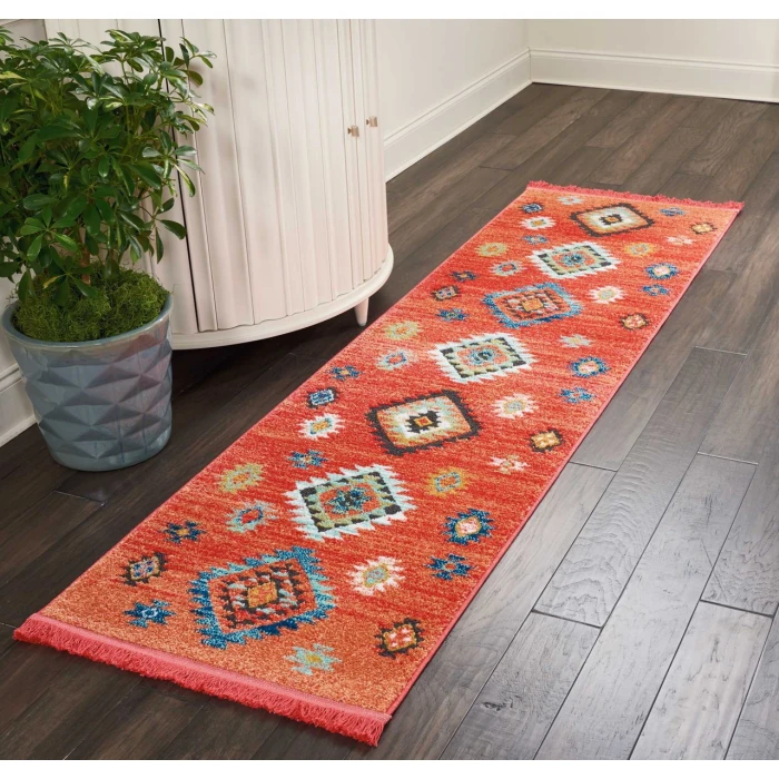 Nourison South Western Red NAV07 2ft.2in. x 7ft.9in. Rect. Rug