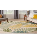 Nourison Aloha Green Multicolor ALH18 5 ft. 3 in. Round Rug