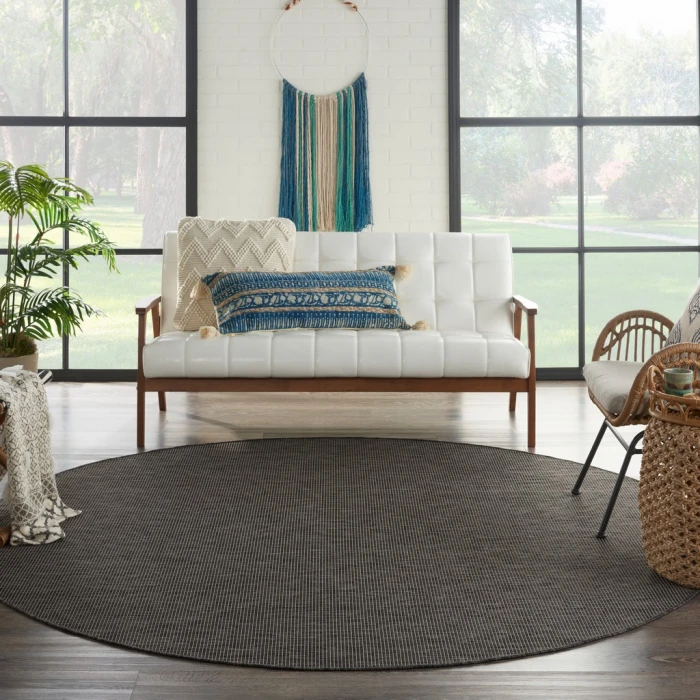 Nourison Positano Round Area Rug POS01-Charcoal