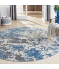 Nourison Rustic Textures Area Rug RUS08 Grey/Blue 7'10" Round
