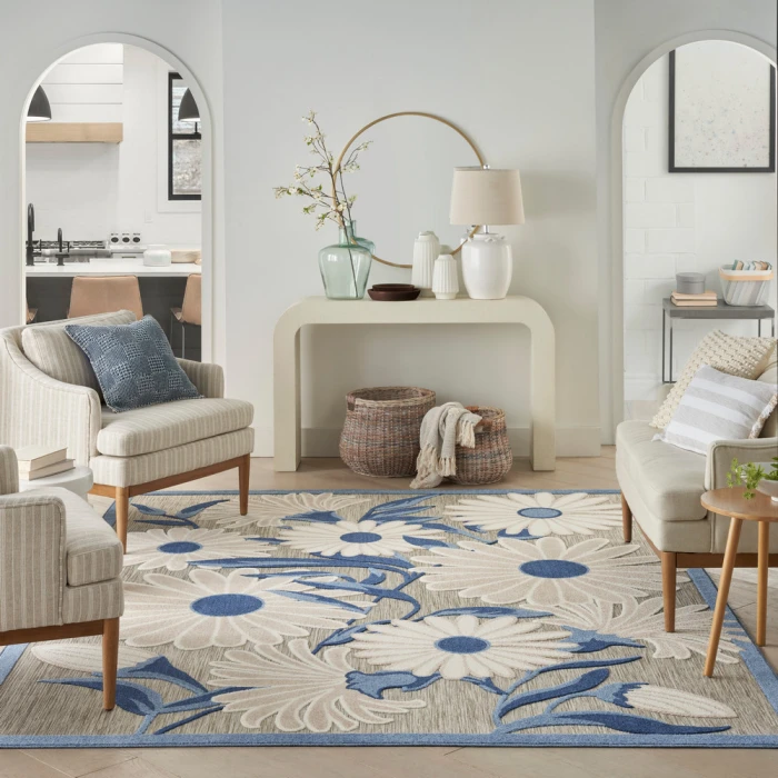 Nourison Aloha Area Rug ALH33 Blue Grey
