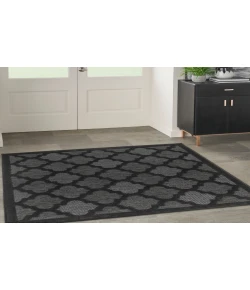 Nourison Home Easy Care NES01 Charcoal Black 5 ft. Square Area Rug