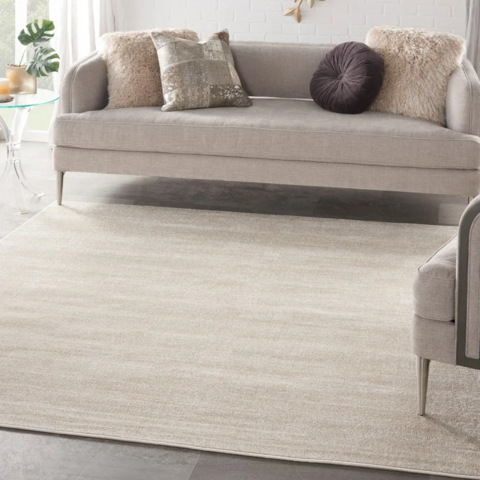 Nourison Essentials Ivory Beige Area Rug NRE01-Ivory Beige
