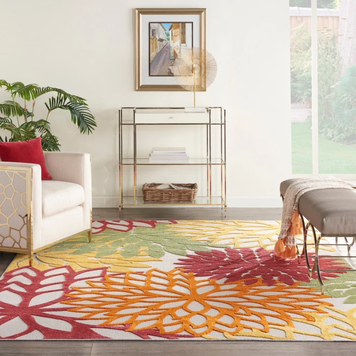 Nourison Aloha Area Rug ALH05 Red Multi Colored 12' x 15'