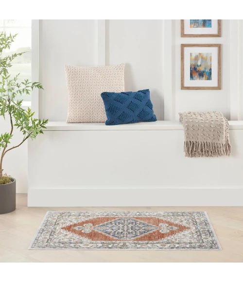 Nourison Astra Machine Washable Area Rug ASW11 Grey/Multi