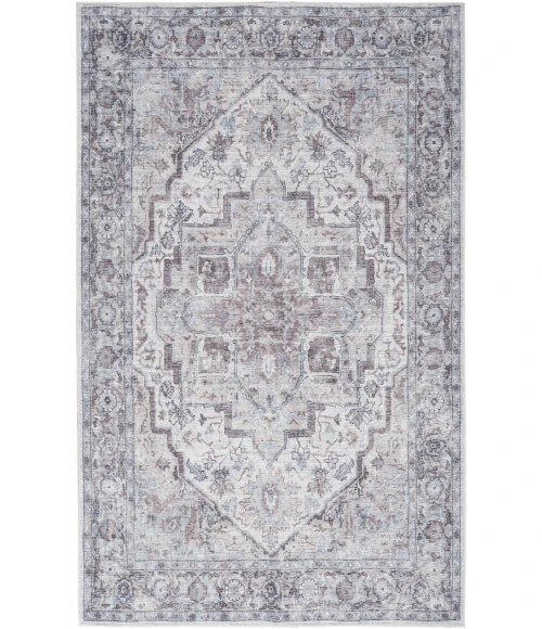 Nicole Curtis Machine Washable Series 1 Ivory Beige SR101 7 ft. 10 in. X 9 ft. 10 in. Rectangle Rug