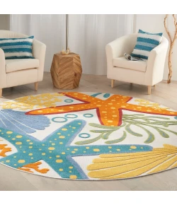 Nourison Home Aloha ALH24 Multicolor 7 ft. 10 in. Round Area Rug