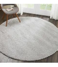 Nourison Malibu Shag Round Area Rug MSG01-Silver Grey
