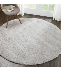 Nourison Home Malibu Shag MSG01 Silver Grey 7 ft. 10 in. Round Area Rug
