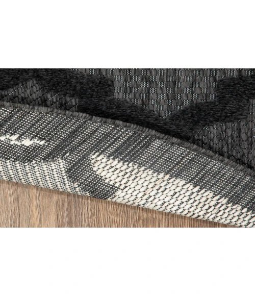 Nourison Easy Care Charcoal Black NES01 8 ft. Round Rug