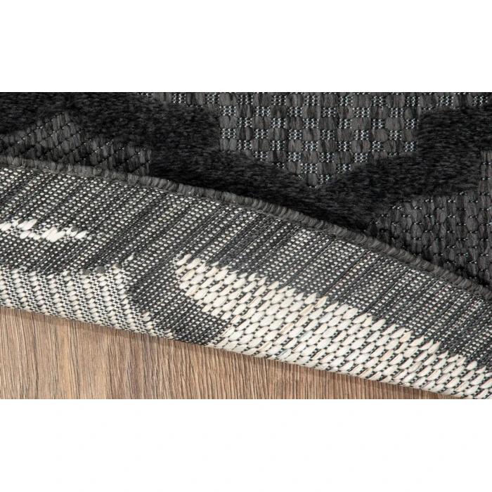 Nourison Easy Care Charcoal Black NES01 8 ft. Round Rug
