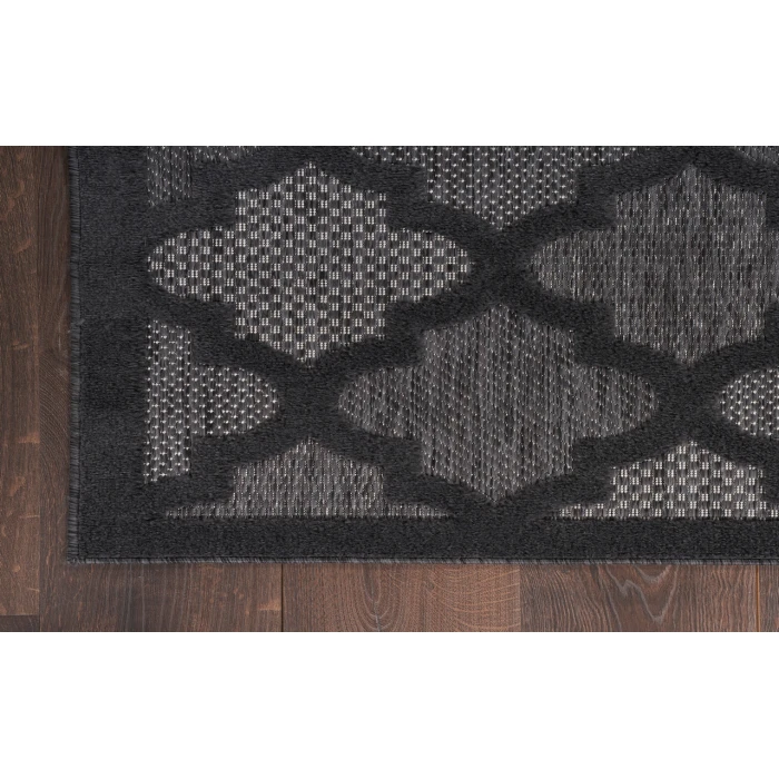 Nourison Easy Care Charcoal Black NES01 2 ft. X 6 ft. Rectangle Rug