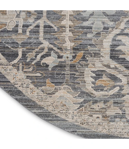 Nourison Lynx Navy Multicolor LNX02 8 ft. X Round Rug