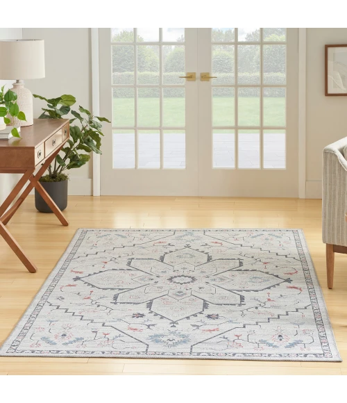 Nicole Curtis Machine Washable Series 1 Area Rug SR110 Ivory Blue