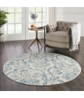 Nourison Jubilant Round Area Rug JUB09-Ivory/Blue