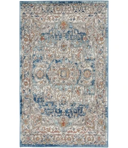 Nourison Home Quarry QUA11 Ivory Blue 3 ft. X 5 ft. Area Rug