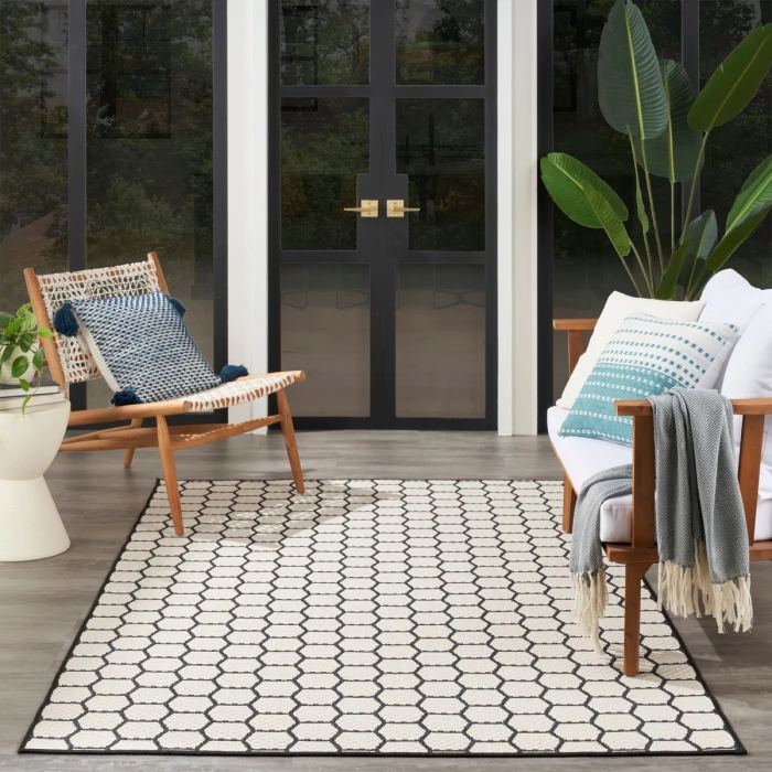 Nourison Twist Reversible Black TWS01 6 ft. X 9 ft. Rect. Rug