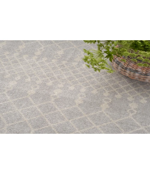 Nourison Astra Machine Washable Grey ASW10 4 ft. Round Rug