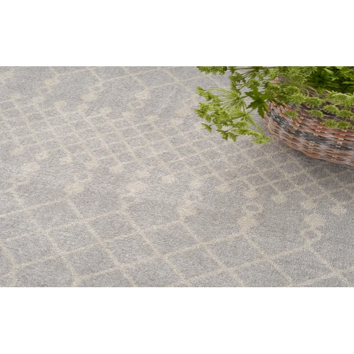 Nourison Astra Machine Washable Grey ASW10 4 ft. Round Rug