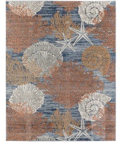 Nourison Home Seaside SDS04 Blue Multicolor 7 ft. 10 in. X 9 ft. 10 in. Area Rug