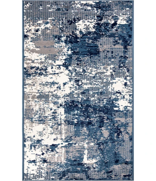 Nourison Grafix Navy Blue GRF38 2 ft. 3 in. X 10 ft. Rectangle Rug