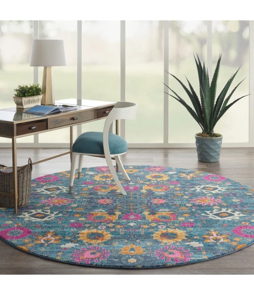 Nourison Passion Round Area Rug PSN01-Denim