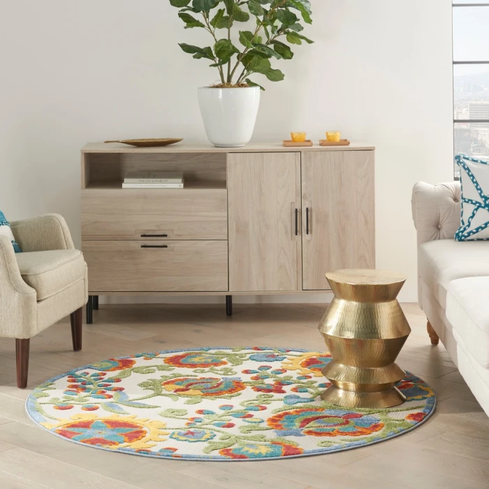Nourison Aloha Area Rug ALH17-Ivory/Multi