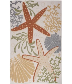 Nourison Home Aloha ALH24 Ivory Multicolor 5 ft. 3 in. X 7 ft. 5 in. Area Rug
