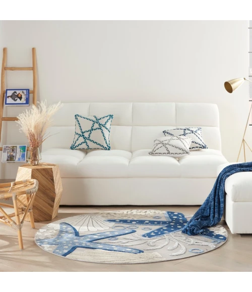 Nourison Aloha Area Rug ALH24-Blue/Grey