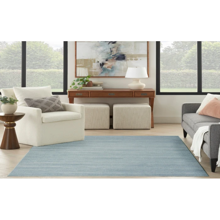 Nourison Washable Essentials Aqua WAE01 4 ft. X 6 ft. Rectangle Rug