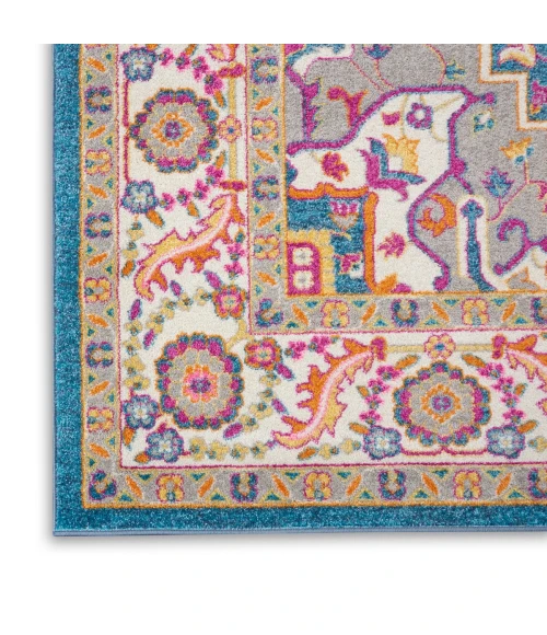 Nourison Passion Area Rug PSN20 Teal Multi 2'2" x 10'
