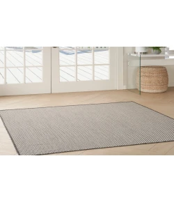 Nourison Home Courtyard COU01 Ivory Charcoal 5 ft. Square Area Rug