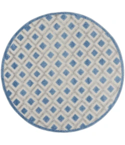 Nourison Home Aloha ALH26 Blue Grey 4 ft. Round Area Rug