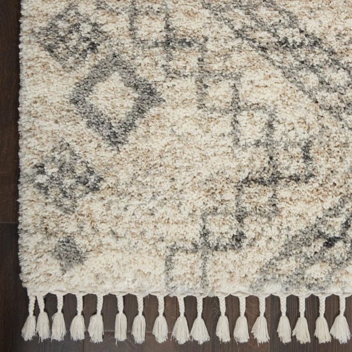 Nourison Oslo Shag Ivory/Grey OSL02 4 ft. X 6 ft. Rect. Rug