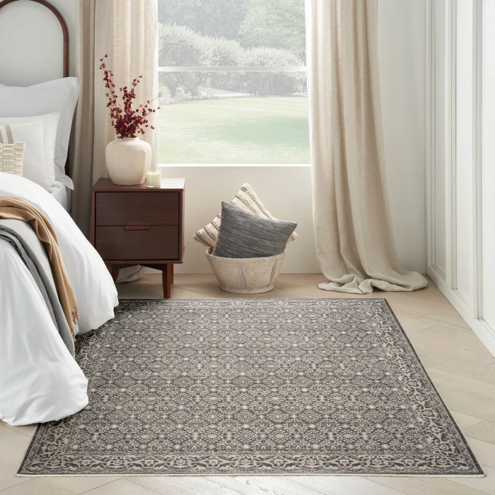 Nourison Shadows Charcoal Ivory SHW04 5 ft. X 7 ft. Rect. Rug