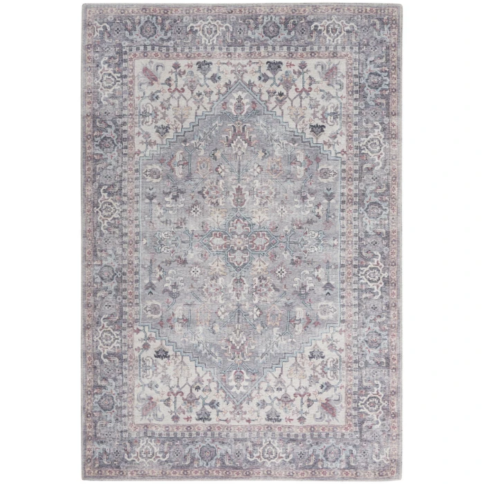 Nicole Curtis Machine Washable Series 1 Area Rug SR104 Grey