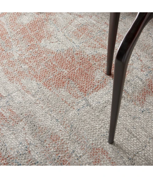 Nourison Rustic Textures Area Rug RUS15-Light Grey/Rust