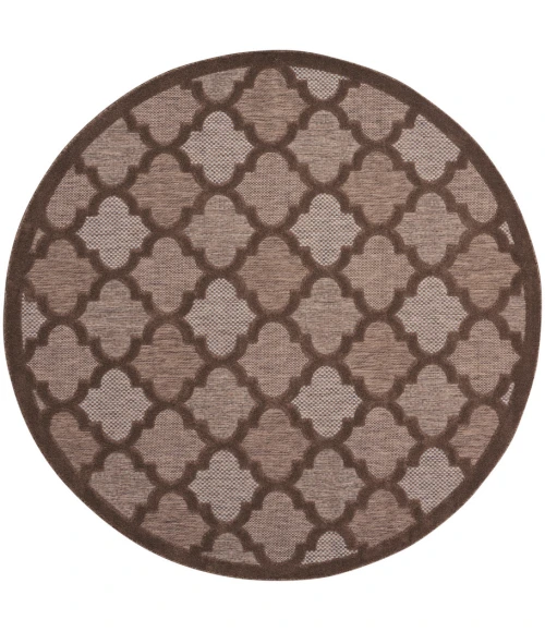Nourison Home Easy Care Brown NES01 8 ft. Round Rug