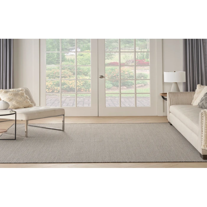 Nourison Courtyard Ivory/Charcoal COU01 6 ft. Square Rug