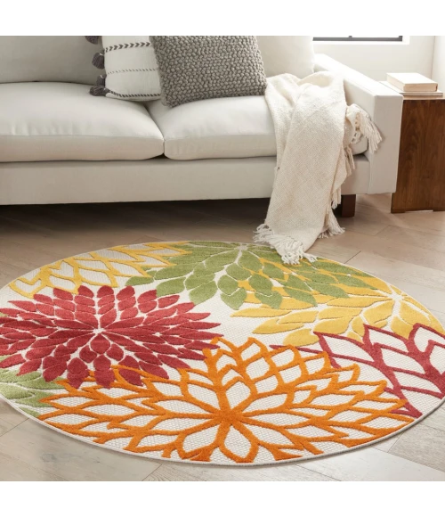 Nourison Aloha Area Rug ALH05-Red Multi Colored