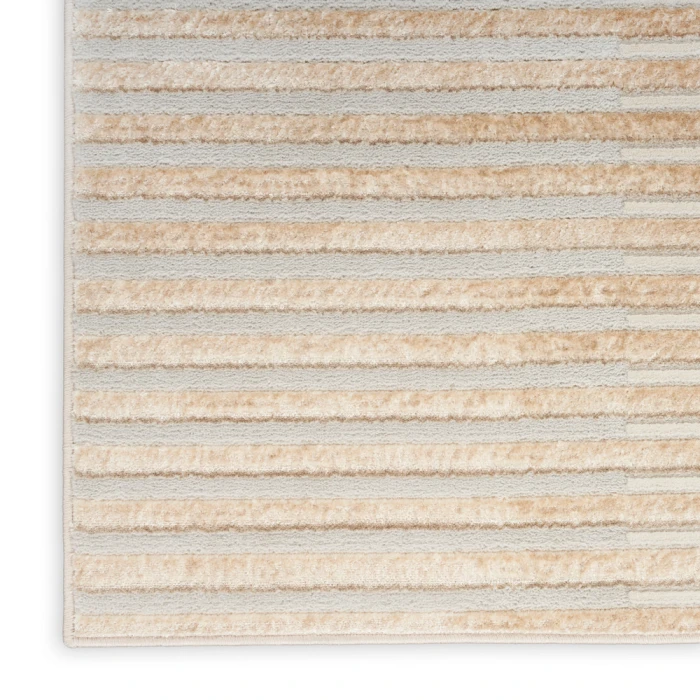 Inspire Me! Home Décor Brushstrokes Area Rug BSK04 Beige Silver