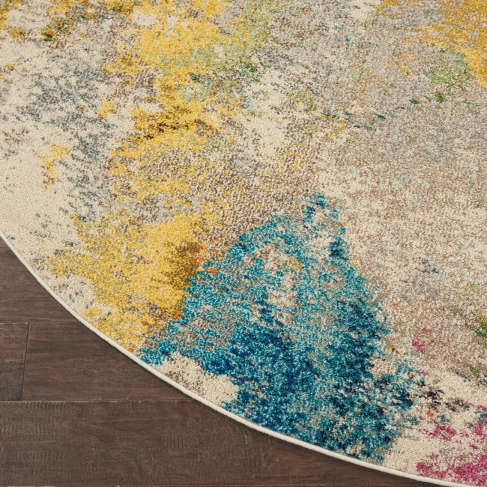Nourison Celestial Round Area Rug CES12-Ivory/Multicolor