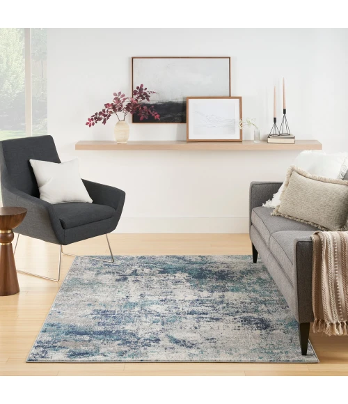 Nourison Passion Area Rug PSN36 Ivory Teal