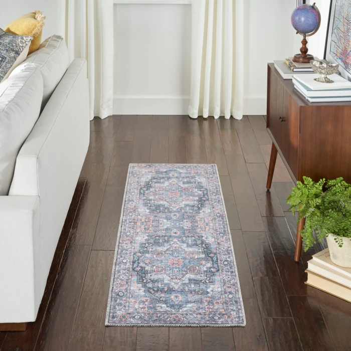 Nicole Curtis Machine Washable Series 1 Area Rug SR101 Light Blue Multi
