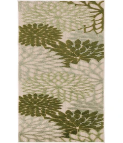 Nourison Home Aloha ALH05 Ivory Green 2 ft. 3 in. X 8 ft. Area Rug