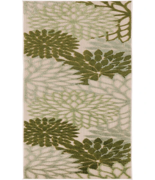 Nourison Aloha Ivory Green ALH05 2 ft. 3 in. X 8 ft. Rectangle Rug