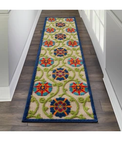 Nourison Home Aloha ALH19 Blue Multicolor 2 ft. 3 in. X 12 ft. Area Rug