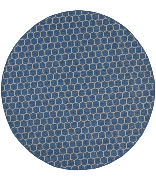 Nourison Twist Reversible Blue TWS01 8 ft. X Round Rug