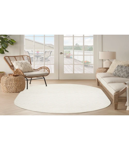 Nourison Versatile Ivory White NRV01 6 ft. X 9 ft. Oval Rug