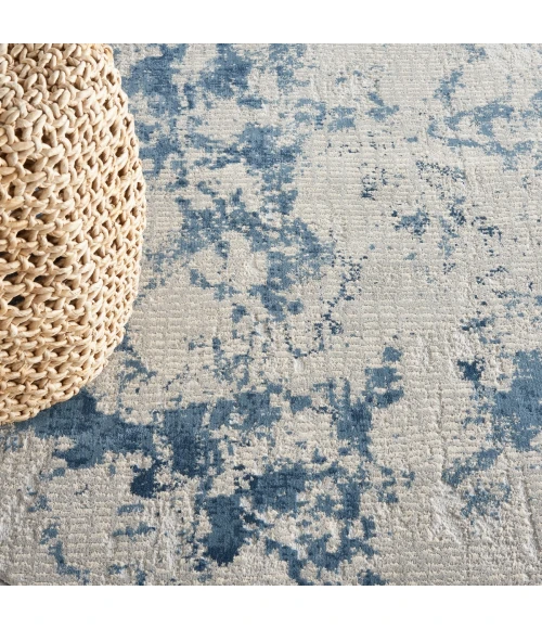 Nourison Rustic Textures Area Rug RUS16 Grey/Blue 5'3" Round